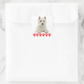 Hallo West Highland Terrier White Puppy Dog Vierkante Sticker (Tas)