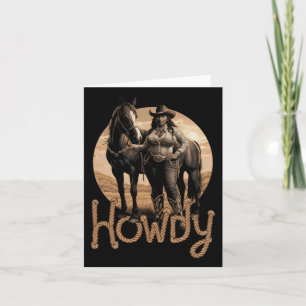 Hallo Westerse Zwarte Cowgirl Afro-Amerikaanse Vro Kaart