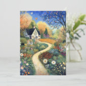 Hallo Whimsical Country Cottage Scene Kaart (Staand voorkant)