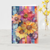 Hallo Whimsical Eigenzinnige papieren bloemen Kaart (Gele Bloem)