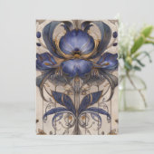 Hallo Whimsical Iris Type Bloem Illustratie Kaart (Staand voorkant)