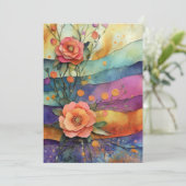 Hallo Whimsical Quirky Paper Flowers Kaart (Staand voorkant)