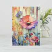 Hallo Whimsical Quirky Poppy Type Bloemen Kaart (Staand voorkant)