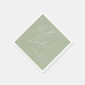 Hallo Whimsical Sage Green Baby shower Napkins Servet (Hoek)