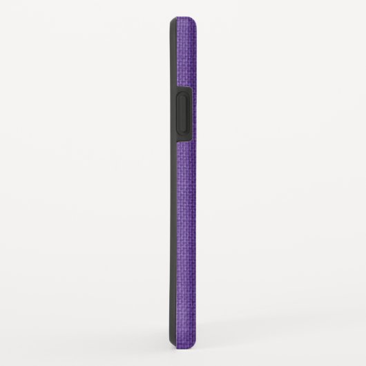 hallo White Script Name Paars Linen Texture Photo Case-Mate iPhone Case (Achterkant/rechts)