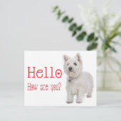 hallo White West Highland Terrier Puppy Dog Briefkaart (Staand voorkant)