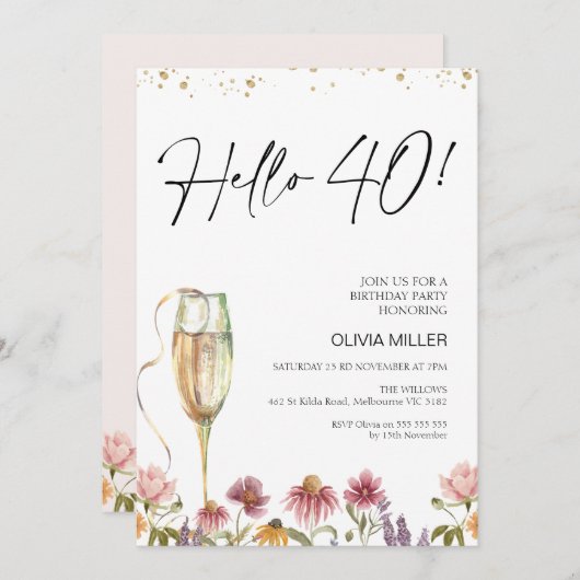 Hallo Wildbloemen Kaart (Voorkant / Achterkant)