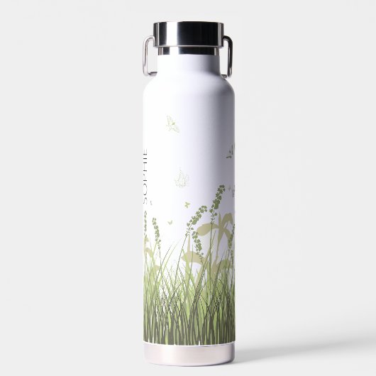 Hallo Wildbloemvlinder Waterfles (Voorkant)