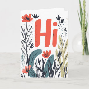 Hallo Wilde Bloemen Kleuren Feestdagen Kaart