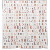 hallo Willekeurige tekst Aardkleuren Douchegordijn (Voorkant)