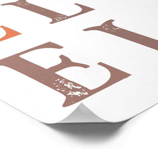 hallo Willekeurige tekst Aardkleuren Poster (Hoek)