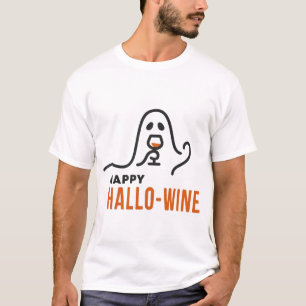 Hallo-Wine Geest Drinken Halloween Wijnliefhebber T-shirt