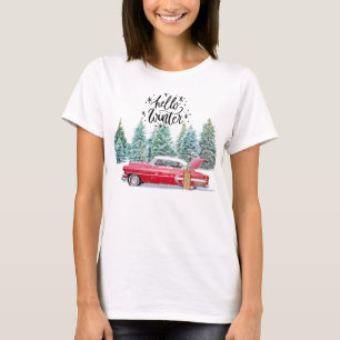 hallo winter - Antiek rode auto T-shirt