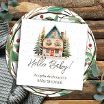Hallo Winter Baby Christmas Cottage Baby shower Servet<br><div class="desc">Winter Waterverf Hallo Baby Forest Christmas Cottage thema baby shower. Geweldig voor het winterseizoen. Laten we iets unieks bouwen voor uw baby shower! Aangepaste,  gepersonaliseerde,  bewerkbare download,  waterverf,  winter,  bessen,  bossen,  Kerstmis,  hut,  huisje,  Home vakantie. grillige illustratie</div>