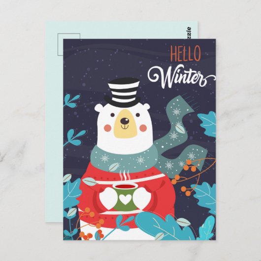 hallo Winter Briefkaart (Voorkant / Achterkant)