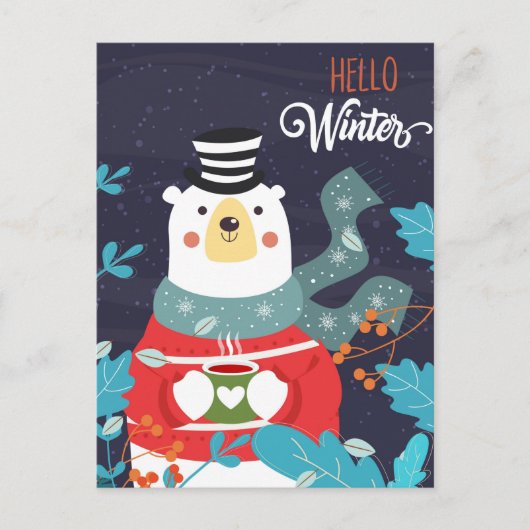 hallo Winter Briefkaart (Voorkant)