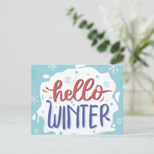 hallo Winter Briefkaart (Staand voorkant)