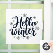 Hallo Winter Christmas Snowflake Winterseizoen Raamsticker (Huis)