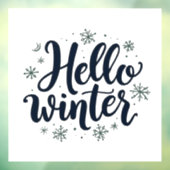 Hallo Winter Christmas Snowflake Winterseizoen Raamsticker (Vel 3)