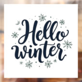 Hallo Winter Christmas Snowflake Winterseizoen Raamsticker (Vel 2)