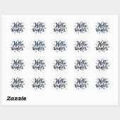 Hallo Winter Christmas Snowflake Winterseizoen Ronde Sticker (Vel)