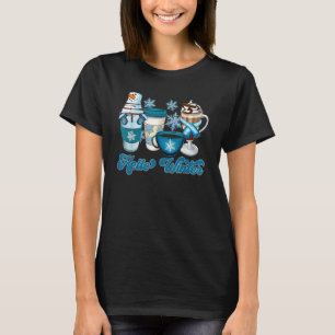hallo Winter Coffee Cups Snowman Winter Season T-shirt