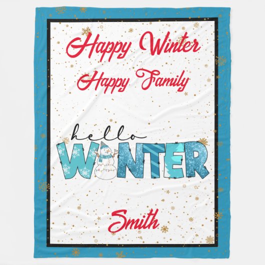 hallo Winter Customize Fleece Deken (Voorkant)