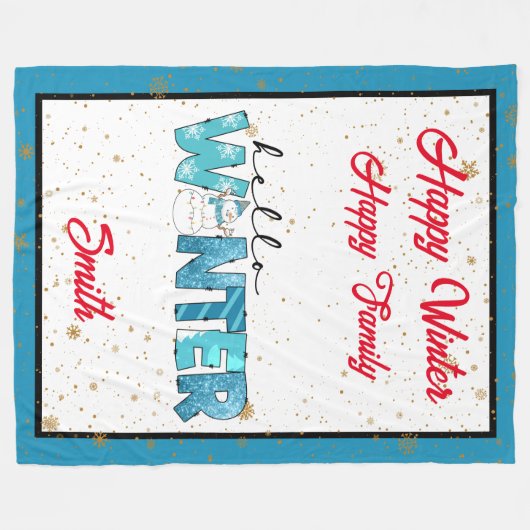 hallo Winter Customize Fleece Deken (Voorkant (Horizontaal))