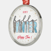 hallo Winter Customize Metalen Ornament (Links)