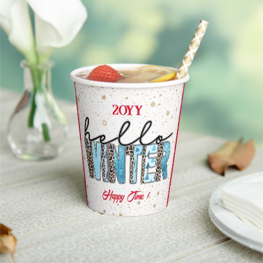 hallo Winter Customize Papieren Bekers (Insitu)