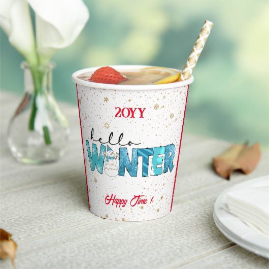 hallo Winter Customize Papieren Bekers (Insitu)