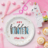 hallo Winter Customize Papieren Bordje (Feest)