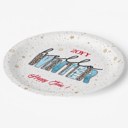 hallo Winter Customize Papieren Bordje (Gekanteld)