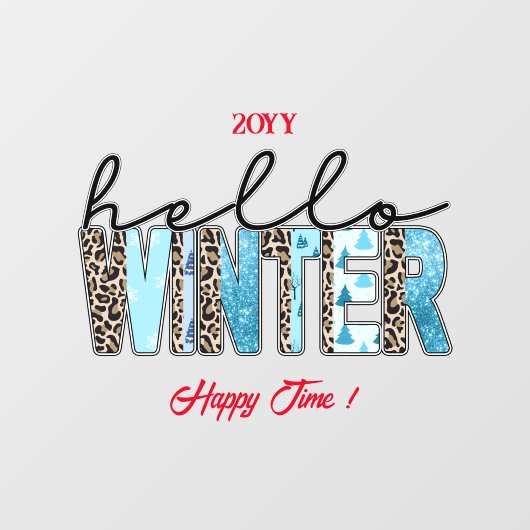 hallo Winter Customize Raamsticker (Vel)