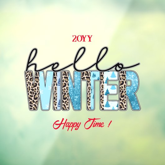 hallo Winter Customize Raamsticker (Vel 3)