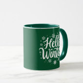Hallo Winter Elegante Kerst Twee Tone Koffie Mok (Voorkant rechts)