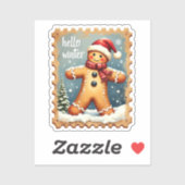 Hallo Winter Gingerbread Stamp Sticker (Vel)