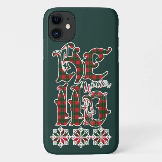 hallo Winter Holiday Lettering, Scotland Pattern Case-Mate iPhone Case (Achterkant)