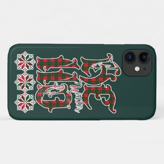 hallo Winter Holiday Lettering, Scotland Pattern Case-Mate iPhone Case (Achterkant (horizontaal))