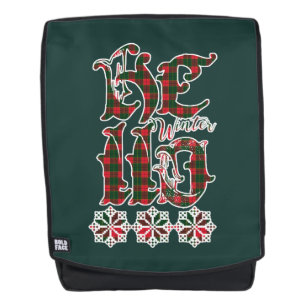 hallo Winter Holiday Lettering, Scotland Pattern Rugtassen