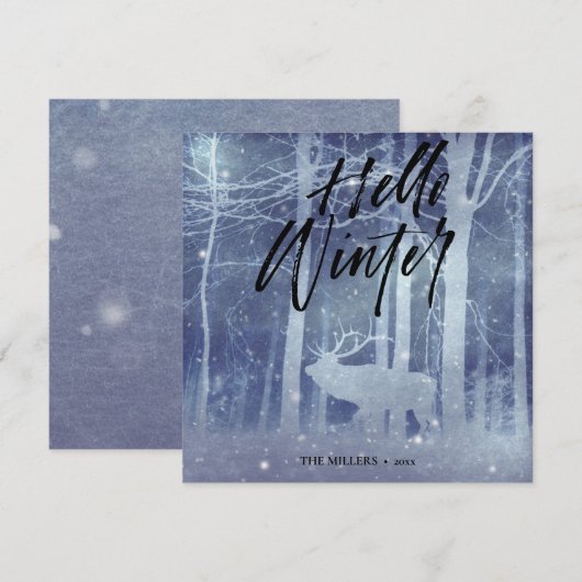 hallo Winter | Kerstmis Feestdagenkaart (Voorkant / Achterkant)