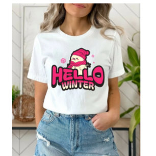 Hallo Winter Lieve Sneeuwman Tri-Blend Shirt