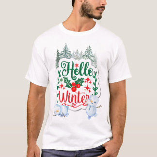 Hallo Winter Little Snowmen T-shirt