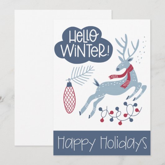 hallo winter Prettige feestdagen Kerstmis Feestdagenkaart (Voorkant / Achterkant)