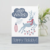 hallo winter Prettige feestdagen Kerstmis Feestdagenkaart (Staand voorkant)