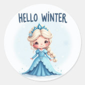 Hallo Winter Prinses Sticker (Voorkant)