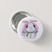 hallo winter ronde button 3,2 cm (Voorkant /achterkant)