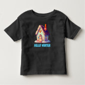 Hallo Winter, Schattige huis Kinder Shirts (Voorkant)