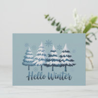 Hallo Winter Seizoen Sfeer Bomen Sneeuwvlokken Xma