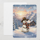 Hallo Winter Sneeuwman Gepersonaliseerde Tekst Kaart (Voorkant / Achterkant)